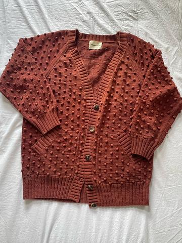 long cardigan popcorn sweater