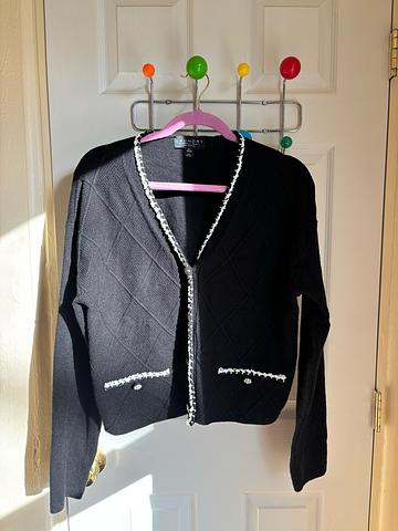 Black and White chanel style cardigan