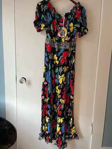 Off the shoulder floral maxi