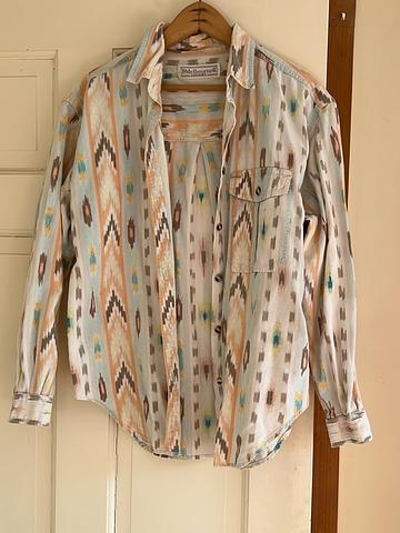 Aztec print button down