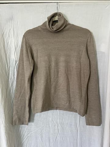 Extra Fine Merino Wool Tan Turtleneck