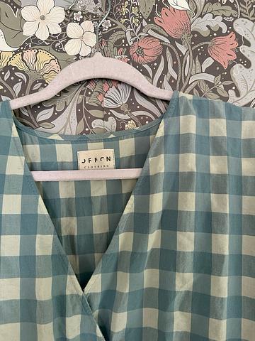 off on gingham dress