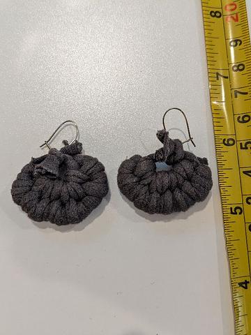 Gray Knotted Earrings