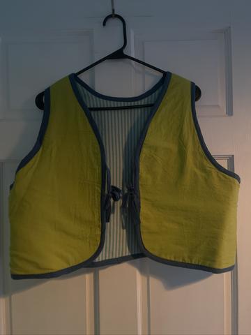 Reversible tie front vest