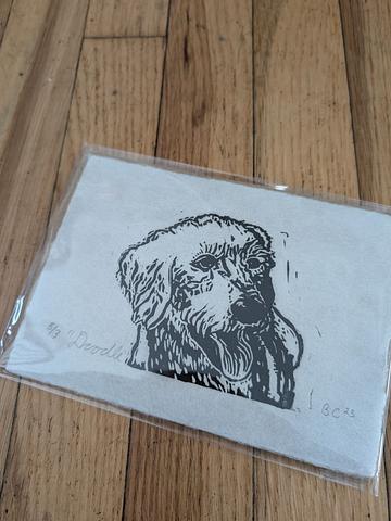 Doodle linocut print