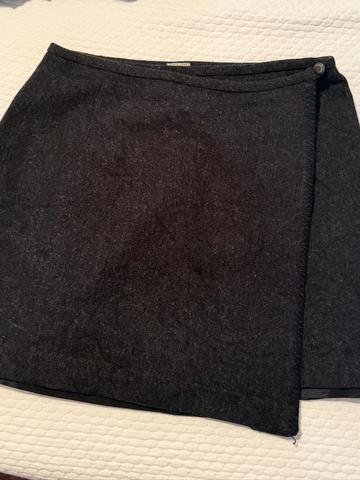 Charcoal wool wrap skirt