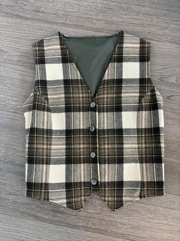Plaid Wool Vest
