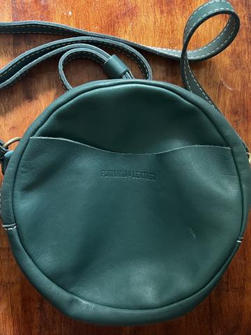Portland Leather Large Circle Peacock Crossbody