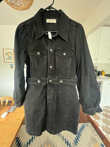 Denim Seamed Mini Dress