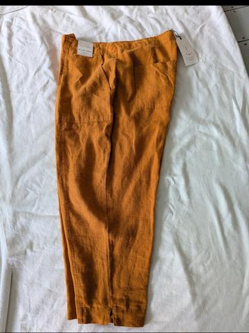 Tapered Linen Cropped Trousers, NWT