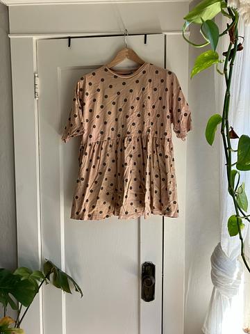 Tan Peplum Polka Dot Top (maternity)