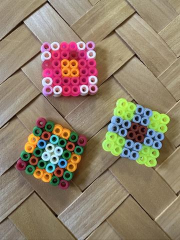 Quilt Block Perler Bead Magnets