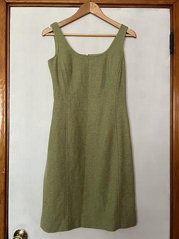 Wool Blend Green Shift Dress