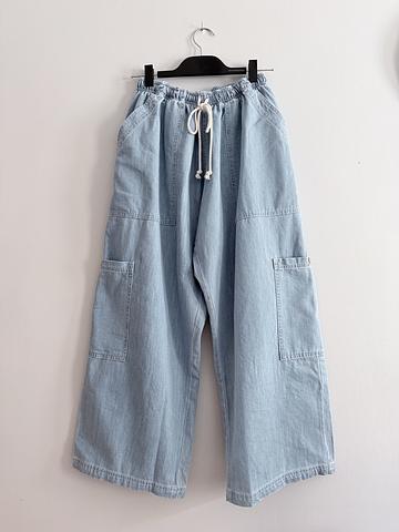 Denim Drop Pocket Cargo Pants