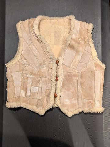 shearling patchwork vest