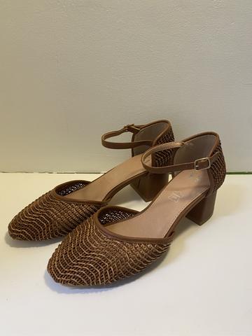 Woven leather sandals
