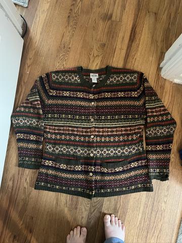 Lambswool fair isle cardigan