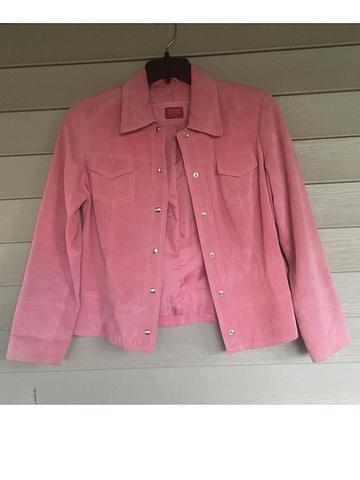 Pink Suede Leather Jacket