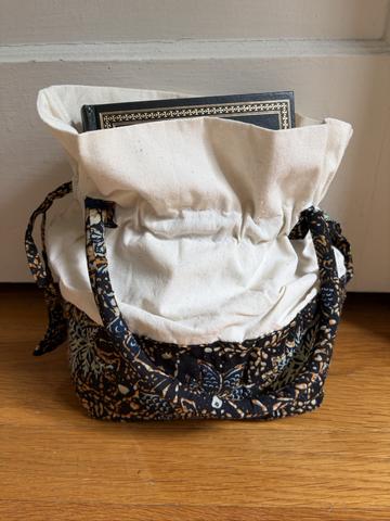 Handmade Cotton Canvas Quilted Bottom Mini Tote