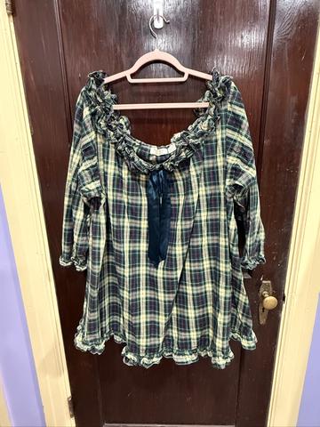 Ruffle Plaid Mini Dress