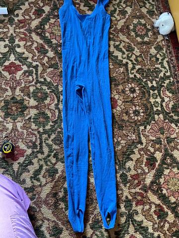 Cobalt blue unitard with stirrups