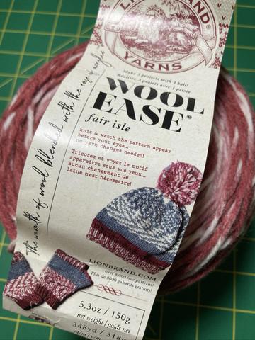 Lion Brand woolease fair isle yarn cake