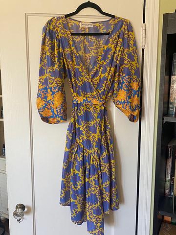 Apiece Apart Meru Bougainvillea Silk Wrap Dress