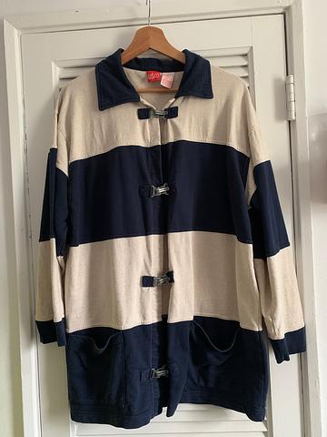 Easy Long Shacket in Sailor Stripe