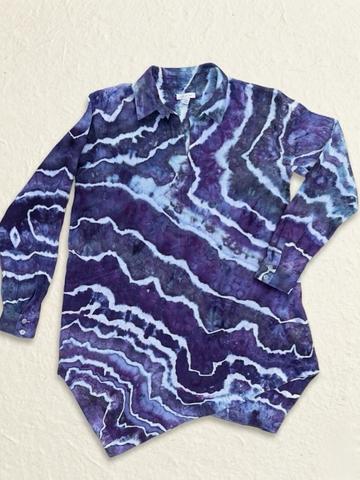 Ice Dyed J Jill Asymmetrical Hem Tunic Top