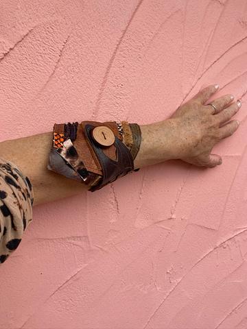 Mixed Italian Leather Cuff