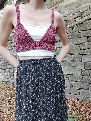 pink crochet bralette