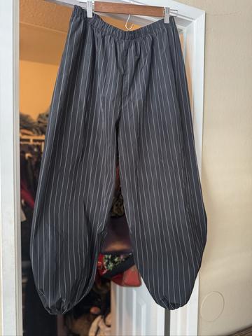 Pinstripe Barrel Leg Track Pants