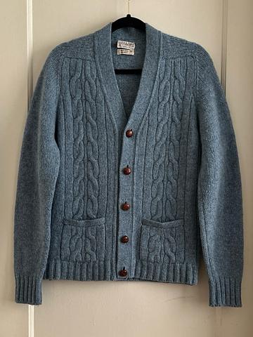 1960s Men’s Cable Knit Cardigan Sweater