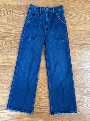 Patch Pocket Wide Leg Jeans