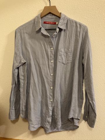 Blouse no 21 Pale Blue Pinstripe