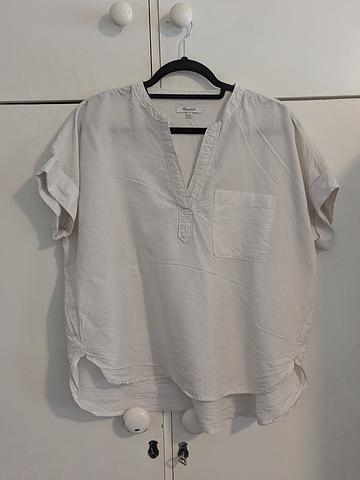 White Cotton Blend Top