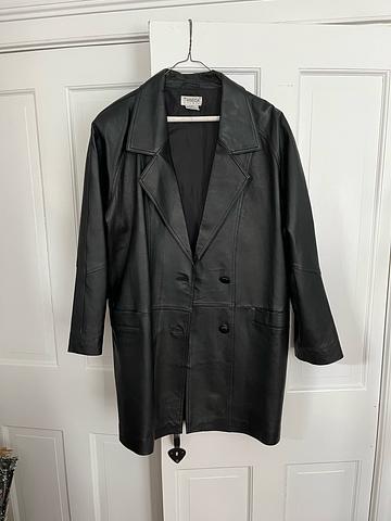 Leather duster jacket