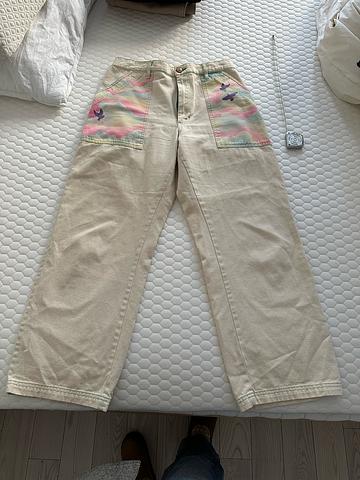 White Airbrush Work Pants