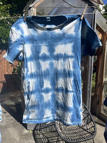 Indigo and tea dyed cotton tees
