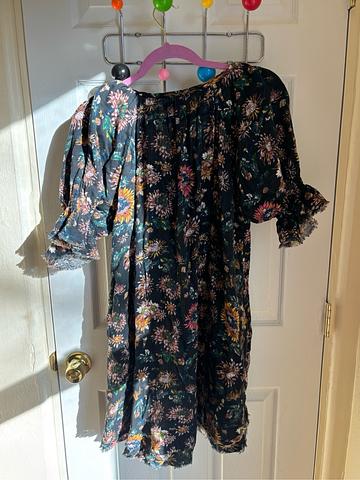 Black floral cotton dress