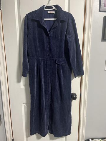 Indigo corduroy maxi dress