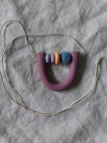 Clay and wool necklace