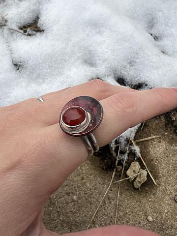 Carnelian Silver & Copper Ring