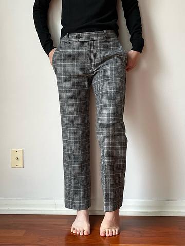 Wool Plaid Trousers