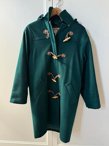 Wool hooded duffle coat
