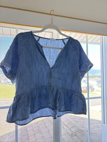 Chambray peplum top