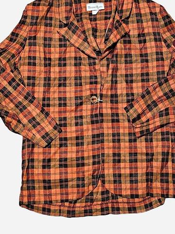 80s orange and brown plaid