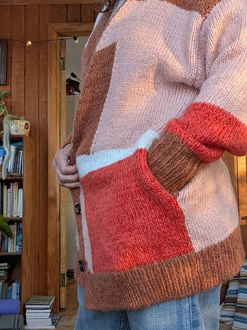 Color Blocked Cardigan Sweater
