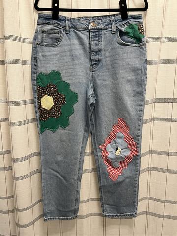 Quilt patch jeans