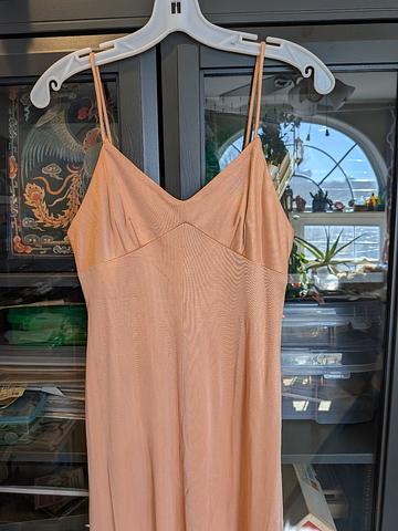 1960's 70's peach maxi dress